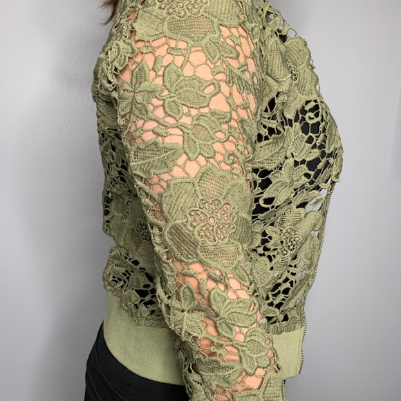 Guess Olive Green Lace Jacket - New with Tag - Size Small - Picture 3 of 8
